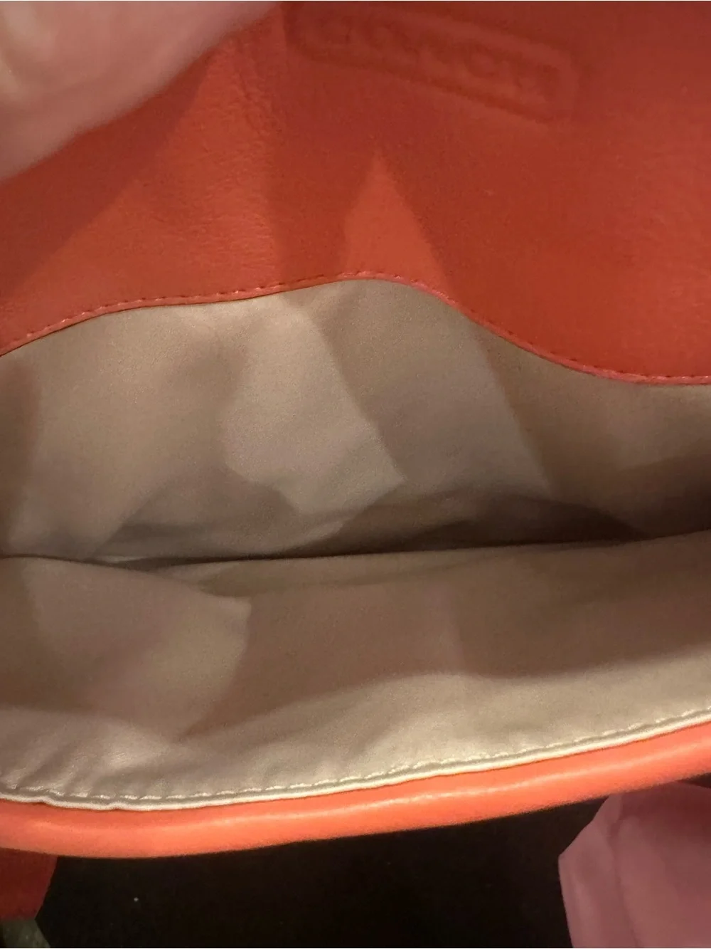 Coach #267 Taylor Alexis Coral-Orange Leather Tote Carryall